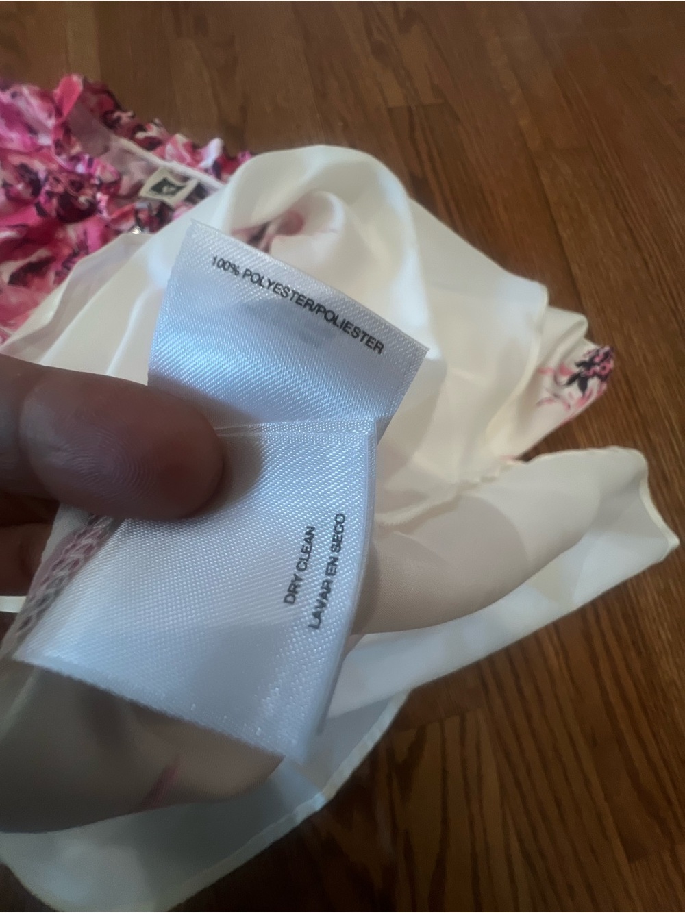 Anne Klein Floral Blouse 1X Pink White Sheer Peasant Top NWT - Picture 9 of 11